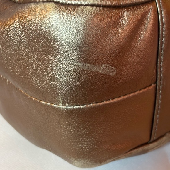 COACH Madison Lynn Satchel F17092 Metallic Bronze Leather Hobo - Picture 14 of 15